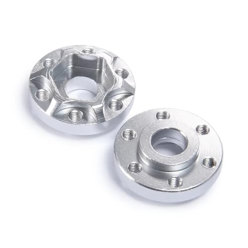 Kompatibel Mit Axial Für SCX10 90046 D90 TRX4, 2 Stück, Aluminiumlegierung, 12 Mm Sechskant-Radnabe, 8 Mm Dicker Erweiterter Adapter, 1/10 RC Crawler Car RC-Autozubehörteile(Silver) von QAWSED