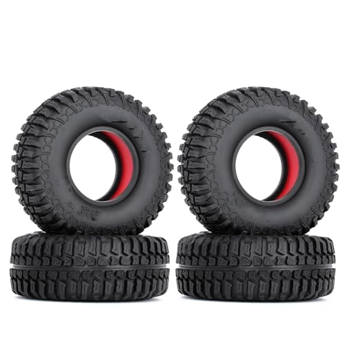 Kompatibel Mit Axial Für SCX10 90046 TRX4 D90 Redcat Gen8 4PCS 1,9" Gummiradreifen Mit Zweistufigem TPE-Schaum Für RC Crawler Car RC Auto Reifen Felgen(Color1) von QAWSED