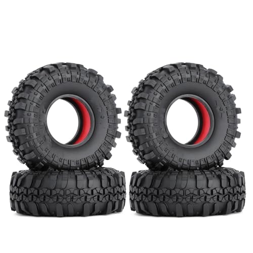 Kompatibel Mit Axial Für SCX10 90046 TRX4 D90 Redcat Gen8 4PCS 1,9" Gummiradreifen Mit Zweistufigem TPE-Schaum Für RC Crawler Car RC Auto Reifen Felgen(Color2) von QAWSED