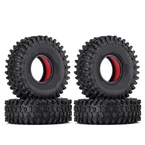 Kompatibel Mit Axial Für SCX10 90046 TRX4 D90 Redcat Gen8 4PCS 1,9" Gummiradreifen Mit Zweistufigem TPE-Schaum Für RC Crawler Car RC Auto Reifen Felgen(Color3) von QAWSED