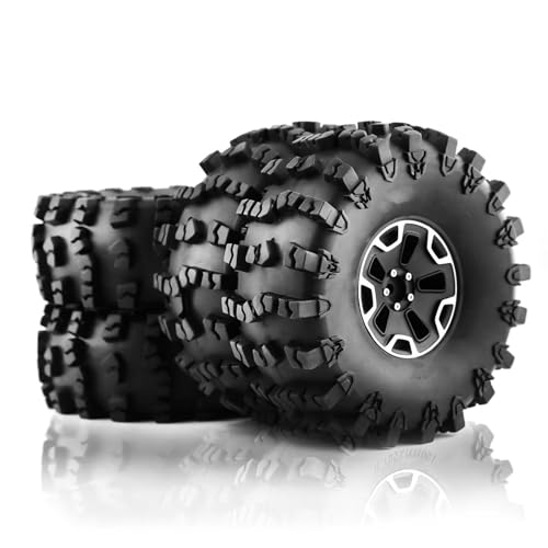 Kompatibel Mit Axial Für SCX10 Für Wraith Für Capra RR10 1/10 RC Crawler Auto 150mm 2,2" Heavy Duty Beadlock Felge Reifen Set 4 Stücke RC Auto Reifen Felgen von QAWSED