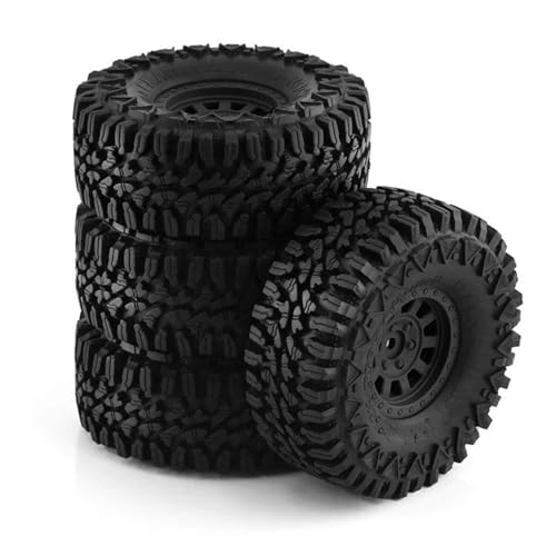 Kompatibel Mit Axial Für SCX10 SCX10 II 90046 TRX4 Für D90 4PCS 110mm Räder Reifen Für 1/10 RC Rock Crawler RC Autoteile RC Auto Reifen Felgen(Black) von QAWSED