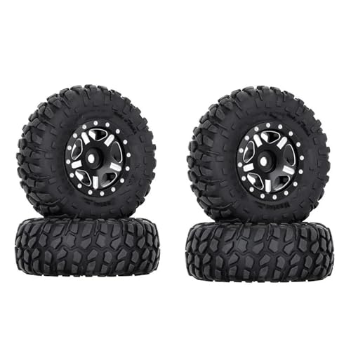 Kompatibel Mit Axial Für SCX24 AXI00001 Für Deadbolt Für Gladiator 52 * 18mm 1,0 "Beadlock Rad Felgen Reifen Set Für 1/24 RC Crawler Auto RC Auto Reifen Felgen(Black,ColorC) von QAWSED