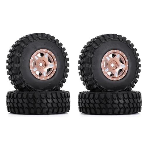 Kompatibel Mit Axial Für SCX24 AXI00001 Für Deadbolt Für Gladiator 52 * 18mm 1,0 "Beadlock Rad Felgen Reifen Set Für 1/24 RC Crawler Auto RC Auto Reifen Felgen(Brown,B) von QAWSED