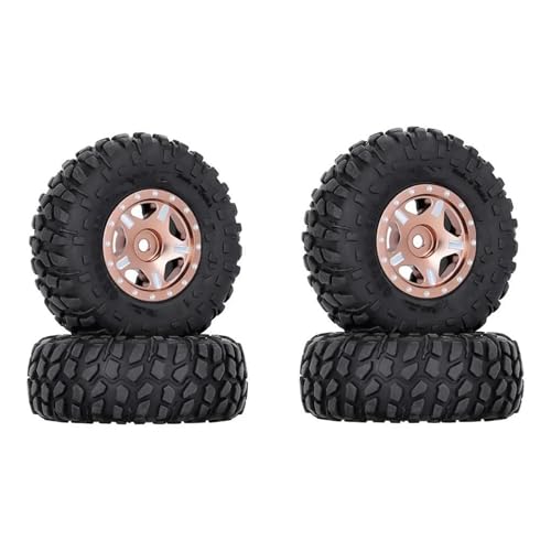 Kompatibel Mit Axial Für SCX24 AXI00001 Für Deadbolt Für Gladiator 52 * 18mm 1,0 "Beadlock Rad Felgen Reifen Set Für 1/24 RC Crawler Auto RC Auto Reifen Felgen(Brown,ColorC) von QAWSED