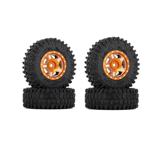 Kompatibel Mit Axial Für SCX24 AXI00001 Für Deadbolt Für Gladiator 52 * 18mm 1,0 "Beadlock Rad Felgen Reifen Set Für 1/24 RC Crawler Auto RC Auto Reifen Felgen(Yellow,A) von QAWSED