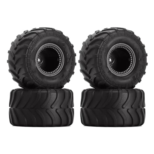 Kompatibel Mit Axial Für SCX24 FMS FCX24 AX24 (MT1012) Monster Truck Felgenreifen Set 4PCS 70 * 38mm Für 1/24 RC Crawler Auto RC Auto Reifen Felgen(Color1) von QAWSED