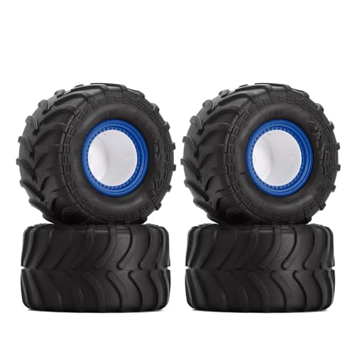 Kompatibel Mit Axial Für SCX24 FMS FCX24 AX24 (MT1012) Monster Truck Felgenreifen Set 4PCS 70 * 38mm Für 1/24 RC Crawler Auto RC Auto Reifen Felgen(Color2) von QAWSED