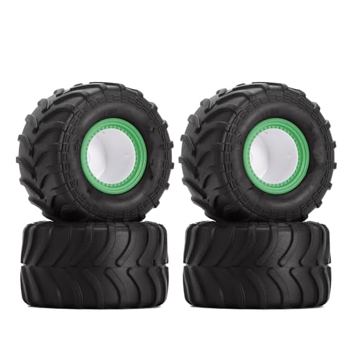 Kompatibel Mit Axial Für SCX24 FMS FCX24 AX24 (MT1012) Monster Truck Felgenreifen Set 4PCS 70 * 38mm Für 1/24 RC Crawler Auto RC Auto Reifen Felgen(Color3) von QAWSED