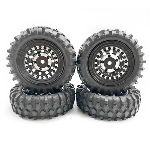 Kompatibel Mit Axial Für SCX24 Für FMS FCX24 Für Enduro24 55 Mm 1,3 Zoll Beadlock-Radreifen Mit Messingring Für 1/24 RC Crawler Car RC Auto Reifen Felgen(Black) von QAWSED