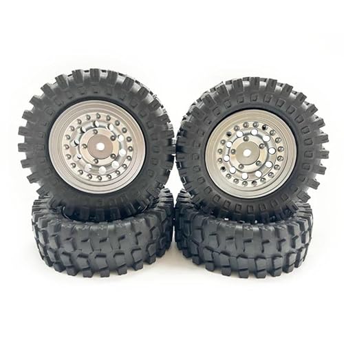 Kompatibel Mit Axial Für SCX24 Für FMS FCX24 Für Enduro24 55 Mm 1,3 Zoll Beadlock-Radreifen Mit Messingring Für 1/24 RC Crawler Car RC Auto Reifen Felgen(Yellow) von QAWSED
