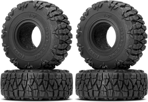 Kompatibel Mit Axial Für SCX24 Für FMS FCX24 TRX4M RC Crawler Auto - 60 * 22mm 1,0 Reifen 1,0 Crawler Reifen Für 1/18 1/24 RC Crawler RC Auto Reifen Felgen(60X22mm) von QAWSED
