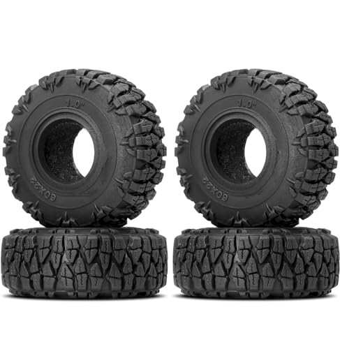 Kompatibel Mit Axial Für SCX24 Für FMS Für TRX4M FCX24 55 * 22 Mm 1,0 Zoll Gummireifen Reifen Für 1/18 1/24 RC Crawler Upgrades Teile RC Auto Reifen Felgen(60mm*22mm) von QAWSED