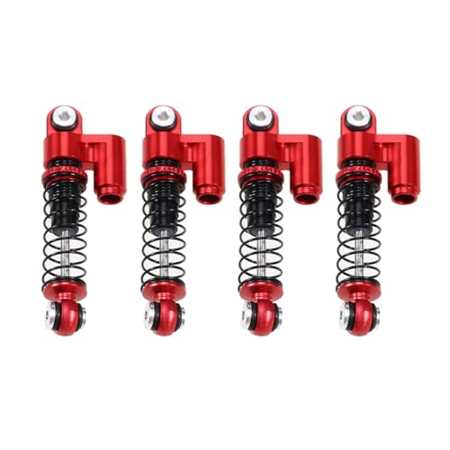Kompatibel Mit Axial Für SCX24 Für JLU Für Gladiator 1/24 RC Crawler Car Upgrade-Teile 4 Stück 32 Mm Öl Metall Stoßdämpfer Dämpfer RC-Auto Stoßdämpfer(Red) von QAWSED