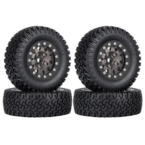 Kompatibel Mit Axial Für Yeti Jr D90 1/10 RC Autos Upgrade Teil Crawler Auto 4PCS 76mm 1,55 Metall Beadlock Rad Felgen Reifen Set RC Auto Reifen Felgen von QAWSED