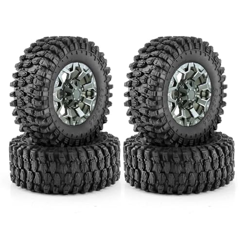 Kompatibel Mit Axial SCX10 Für Wraith RR10 Für Capra 1/8 1/10 RC Crawler Car 4Stk. 135mm 2,6 Zoll Metall Beadlock Felge Gummireifen RC Auto Reifen Felgen von QAWSED