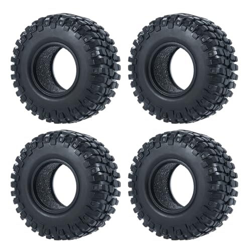 Kompatibel Mit Axial SCX24 1/24 Für TRX4M 1/18 RC Micro Crawler Autoräder Reifen 4 STK 1,0 Zoll Weichgummireifen RC Auto Upgrade Teile RC Auto Reifen Felgen(Color5,50mm) von QAWSED