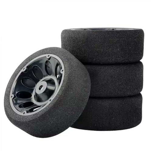 Kompatibel Mit HSP Für HPI Schwammreifen Und Felgen Im Maßstab 1:10, RC On-Road, Für Rennwagen, Für Modelle Mit 3 Mm Versatz Und 12 Mm Sechskant RC Auto Reifen Felgen(Black,E) von QAWSED