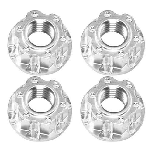 Kompatibel Mit HSP Für Sakura D3 D4 1/10 RC Auto 4 Stück M4 Schnitzerei Sechskantmuttern Aluminiumlegierung Upgrade-Zubehör RC-Autozubehörteile(Silver) von QAWSED