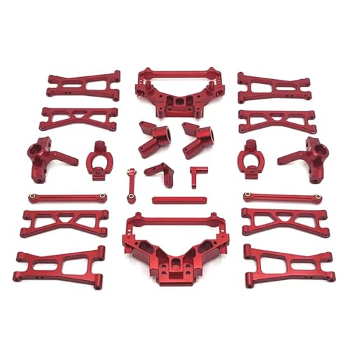Kompatibel Mit HuanSu 14321 Für JJRC C8802 YDJ-D879 1/14 RC Autoteile Zubehör Aluminium Upgrade Teile Kit RC-Autozubehörteile(Red) von QAWSED