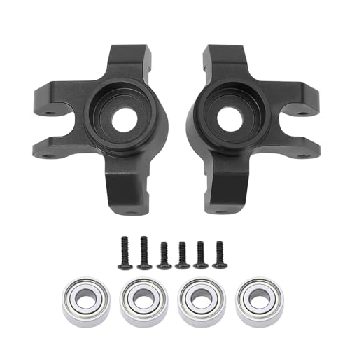Kompatibel Mit LOSI Für Mini Für LMT 4X4 1/18 RC Auto Für Monster Truck Aluminium C-Nabe Vordere Lenkschale Mit Vergrößertem Lager RC-Autozubehörteile(Black,Steering Cup) von QAWSED