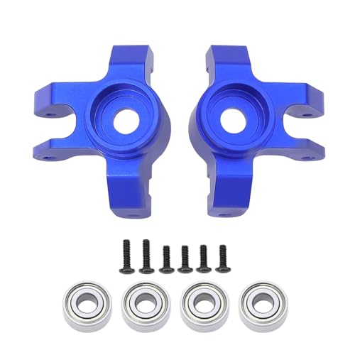 Kompatibel Mit LOSI Für Mini Für LMT 4X4 1/18 RC Auto Für Monster Truck Aluminium C-Nabe Vordere Lenkschale Mit Vergrößertem Lager RC-Autozubehörteile(Blue,Steering Cup) von QAWSED