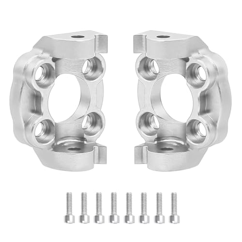 Kompatibel Mit LOSI Für Mini Für LMT 4X4 1/18 RC Auto Für Monster Truck Aluminium C-Nabe Vordere Lenkschale Mit Vergrößertem Lager RC-Autozubehörteile(Silver,C Hub) von QAWSED