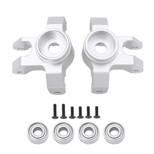 Kompatibel Mit LOSI Für Mini Für LMT 4X4 1/18 RC Auto Für Monster Truck Aluminium C-Nabe Vordere Lenkschale Mit Vergrößertem Lager RC-Autozubehörteile(Silver,Steering Cup) von QAWSED
