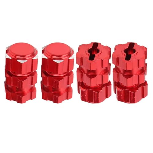 Kompatibel Mit MAXX 1/10 RC-Auto-Upgrade-Teilen, Zubehör, 17-mm-Sechskant-Adaptermuttern, Verzahnte Radnaben, Verlängerungskombinator RC-Autozubehörteile(Red) von QAWSED