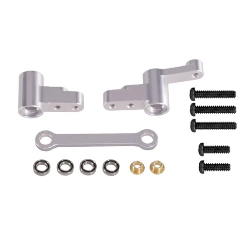Kompatibel Mit MJX Für Hyper Für Go 14301 14302 14303 1/14 RC Car Metall Verbesserte Teile Verbessertes Spiel Lenkungskomponenten RC-Autozubehörteile(Silver) von QAWSED