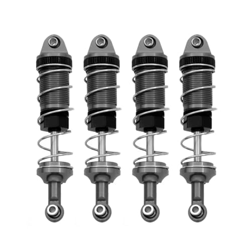 Kompatibel Mit MJX H16 16207 Für WLtoys 144001 144002 124019 124017 Für MN128 MN86 MN86KS RC-Autoteile, 4 Stück, Metall-Stoßdämpfer RC-Auto Stoßdämpfer(Gray) von QAWSED