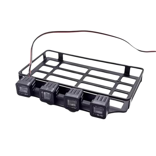 Kompatibel Mit MN82 1/12 RC Crawler Car Upgrade-Teilen Für Universal-Dachträger, Gepäckträger, Autorahmen Mit Licht RC-Autozubehörteile(Square Lamp) von QAWSED