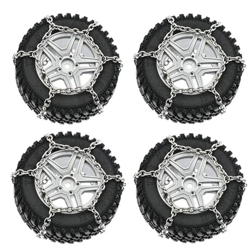 Kompatibel Mit MN86S Für MN86KS MN86 MN86K MN G500 4 Stück Plasti-Reifen Metallradnabe Mit Schneekettenreifen 1/12 RC-Auto-Upgrade-Teile RC Auto Reifen Felgen(White) von QAWSED