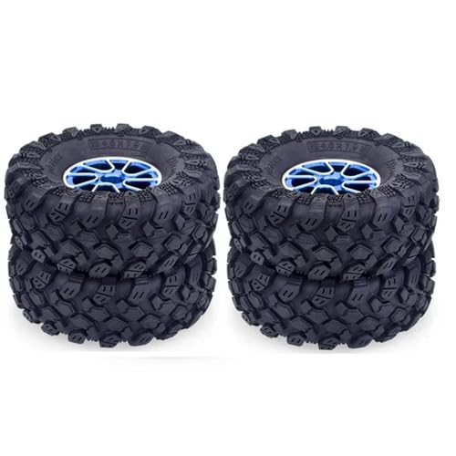 Kompatibel Mit Redcat Für HPI Für FTX Für Mauler Für TRX4 Für RGT Hobby Für Gründer Für Axial SCX10 1/10 RC Crawler Truck Wheels Reifen RC Auto Reifen Felgen(Blue) von QAWSED