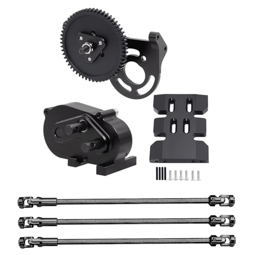 Kompatibel Mit SCX10 I II 90046 Für Capra Für TRX4 Für LCG Prefixal Gearbox Front Motor Transmission Mit Antriebswelle 1/10 RC Crawler RC-Autozubehörteile(Black) von QAWSED