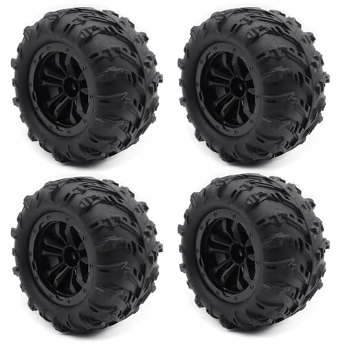 Kompatibel Mit SCY 16101 PRO 16102 6034 Für PRO Upgrade 1/16 RC Für Monster Truck Radteile 4 STK 12mm Hex Skidproof Gummireifen RC Auto Reifen Felgen von QAWSED