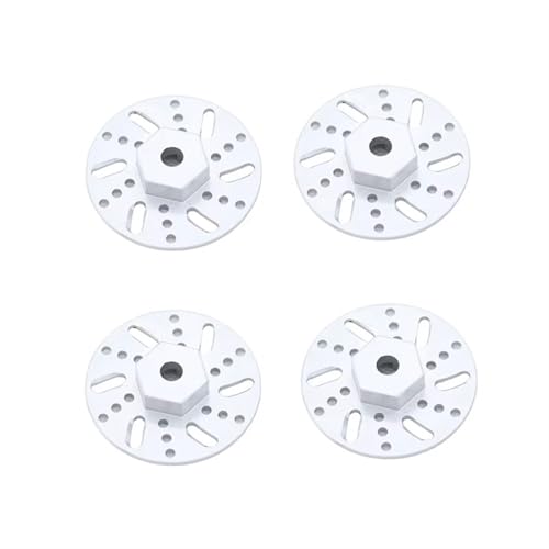 Kompatibel Mit SG1603 Für SG1604 UD1601 UD1603 UD1604 1/16 RC Car Upgrades Teile 4 Stück Metall 9 Mm Rad-Sechskant-Adapter Bremsscheibe RC-Autozubehörteile(Silver) von QAWSED