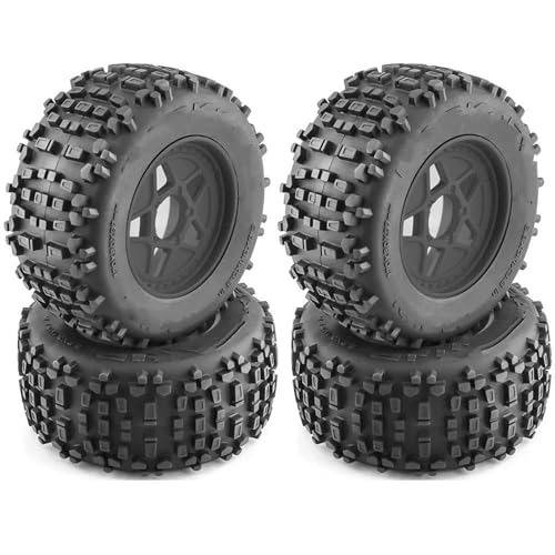 Kompatibel Mit Slash Für ARRMA Für SENTON Für HSP Für HPI RC Car 173 Mm 1/8 1/10 Short Course Truck Reifen Mit 12 Mm 14 Mm 17 Mm Radsechskant RC Auto Reifen Felgen(Black,A) von QAWSED