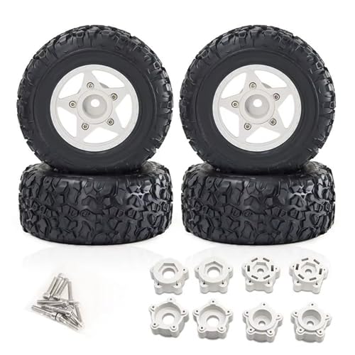 Kompatibel Mit TRAXXAS Für Slash Für ARRMA Für SENTON 1/8 1/10 RC Car Short Course Truck 109 Mm Reifen Mit 12 Mm 14 Mm 17 Mm Radsechskant RC Auto Reifen Felgen(White) von QAWSED