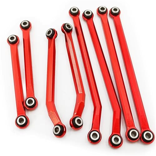 Kompatibel Mit TRX-4M K10 Für High for Trail 1/18 RC Crawler Autoteile Upgrade-Zubehör 8 Stück Metall Erhöhte Verbindungsstange RC-Autozubehörteile(Red) von QAWSED