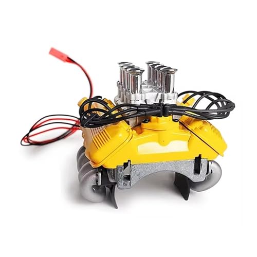 Kompatibel Mit TRX4 1/10 RC Crawler Zubehör RC Car FST V8 Simulieren Sie Den Motor Motor Kühlhaube Fans Kühler Kit Kühlkörperabdeckung RC-Autozubehörteile(Yellow) von QAWSED