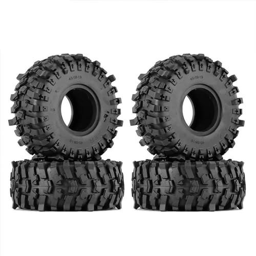 Kompatibel Mit TRX4 Für Axial SCX10 Und SCX10 II RBx10 4-teiliges 1,9 Beadlock-Radfelgen-Gummireifen-Set Für 1/10 RC Crawler Buggy-Gummireifen RC Auto Reifen Felgen(Color2) von QAWSED