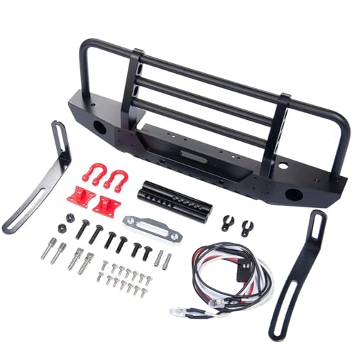 Kompatibel Mit TRX4 Für Bronco Für Defender 1/10 RC Crawler Autozubehör Metall-Frontstoßstange Mit Verstellbarem Windenmontagelicht RC-Autozubehörteile Kompatibel Mit TRX4 Für Bronco Für Defender 1/10 RC Crawler Autozubehör Metall-Frontstoßstange Mit Verstellbarem Windenmontagelicht RC-Autozubehörteile von QAWSED