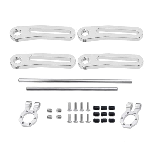 Kompatibel Mit TRX4 Für SCX10 Für Capra Für Comp Für LCG Für Chassis Vorne Hinten Modulare Stoßstange Mit Seilführung Anhängerhaken 1/10 RC Crawler RC-Autozubehörteile(Silver,with Shackle) von QAWSED