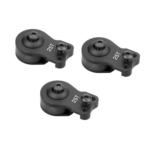 Kompatibel Mit TRX4 Für TRX6 Upgrade-Teile, 25T Aluminiumlegierung, Einstellbarer Dämpfungsservoarm, 1:10 RC Crawler Autozubehör RC-Autozubehörteile(Black,3Pcs) von QAWSED