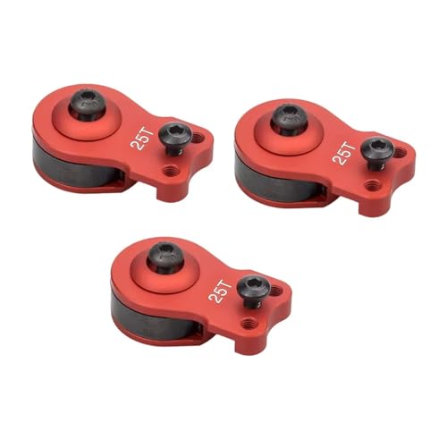 Kompatibel Mit TRX4 Für TRX6 Upgrade-Teile, 25T Aluminiumlegierung, Einstellbarer Dämpfungsservoarm, 1:10 RC Crawler Autozubehör RC-Autozubehörteile(Red,3Pcs) von QAWSED