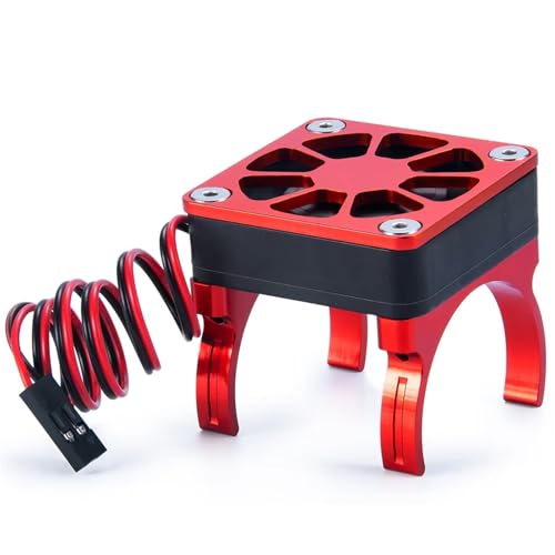 Kompatibel Mit TRX4 Upgrade-Teilen 1/10 RC Crawler Car Motor Kühlerabdeckung Lüftermotor Kühlkörper Temperaturregelung RC-Autozubehörteile(Red) von QAWSED