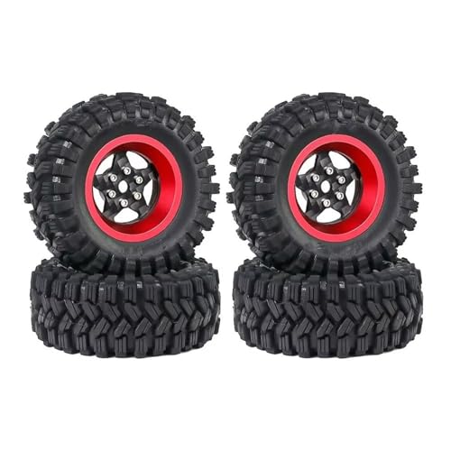Kompatibel Mit TRX4M Für SCX24 Für AX24 Für FCX24 1/18 1/24 RC Crawler Car Upgrade Teile 62mm 1,2" Carbon Fiber Beadlock Rad Reifen Set RC Auto Reifen Felgen(A3) von QAWSED