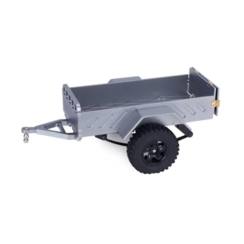 Kompatibel Mit TRX4M Für SCX24 Für Bronco Für Defender 1/18 1/24 RC Crawler Car Upgrade Teile Aluminium Utility Tieflader Mit Anhängerkupplung RC-Autozubehörteile(Gray) von QAWSED