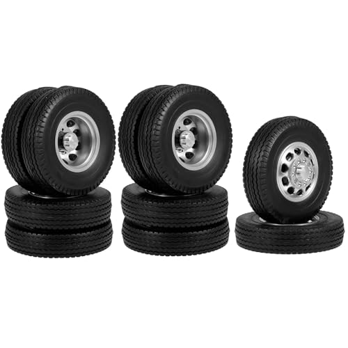 Kompatibel Mit Tamiya 1/14 RC Anhänger Traktor LKW Auto Upgrade Teile Rad Reifen Komplettset Metall Vorder- Und Hinterradnabe RC Auto Reifen Felgen von QAWSED